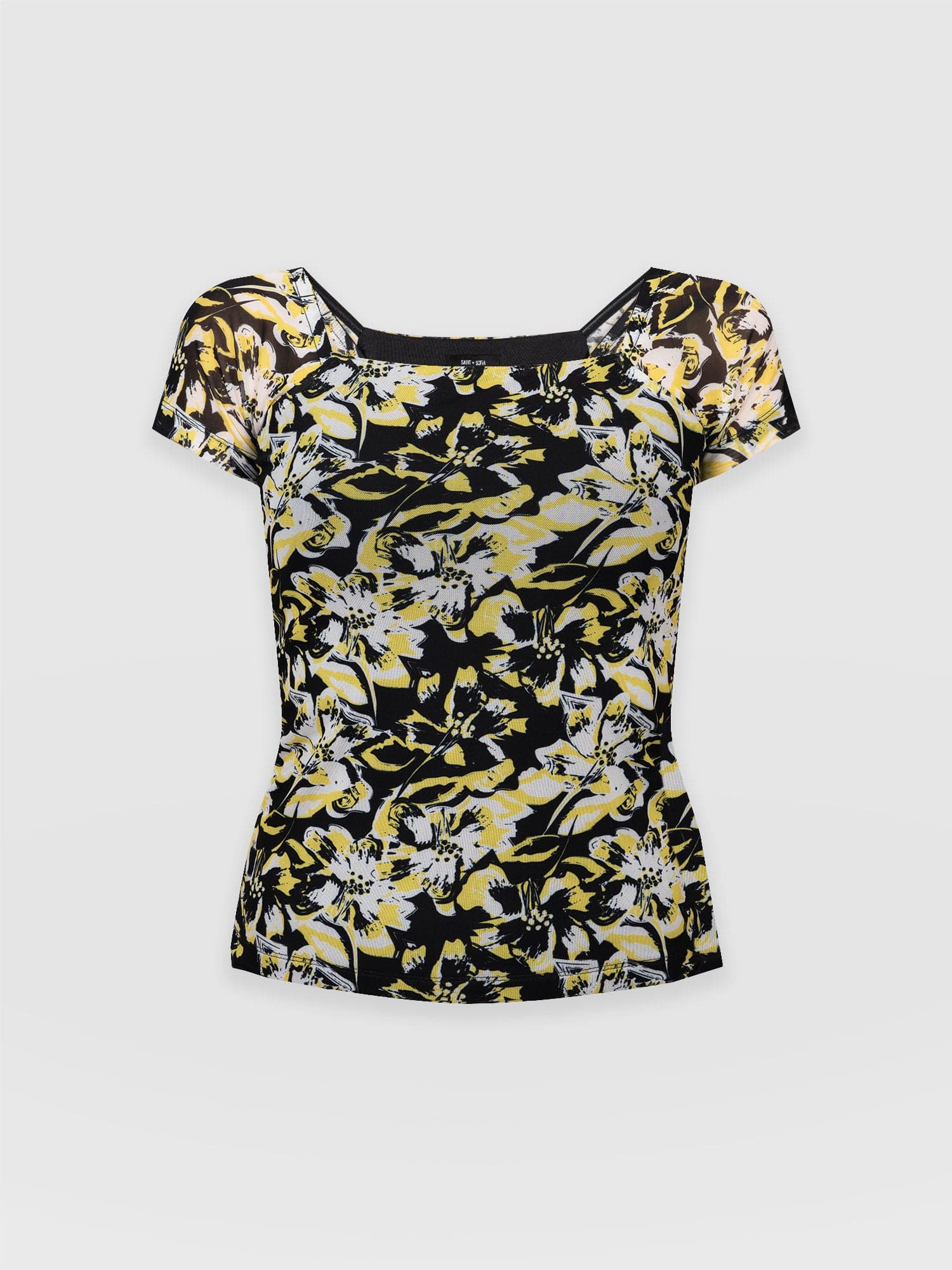 Marlene Mesh Tee Twilight Floral - Women's Tops | Saint + Sofia® UK
